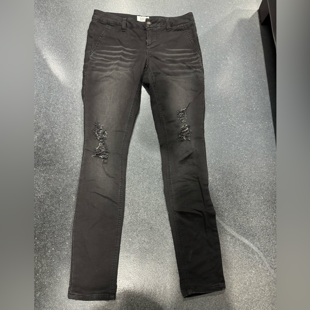 BKE Black Distressed Payton Skinny Jeans